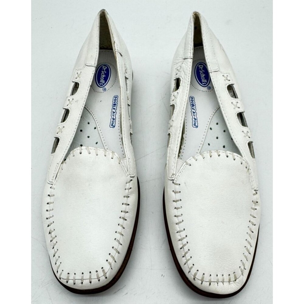 Dr. Scholls Womens Slip on Shoes Double Air Pillo Insole Size 8.5M White Leather